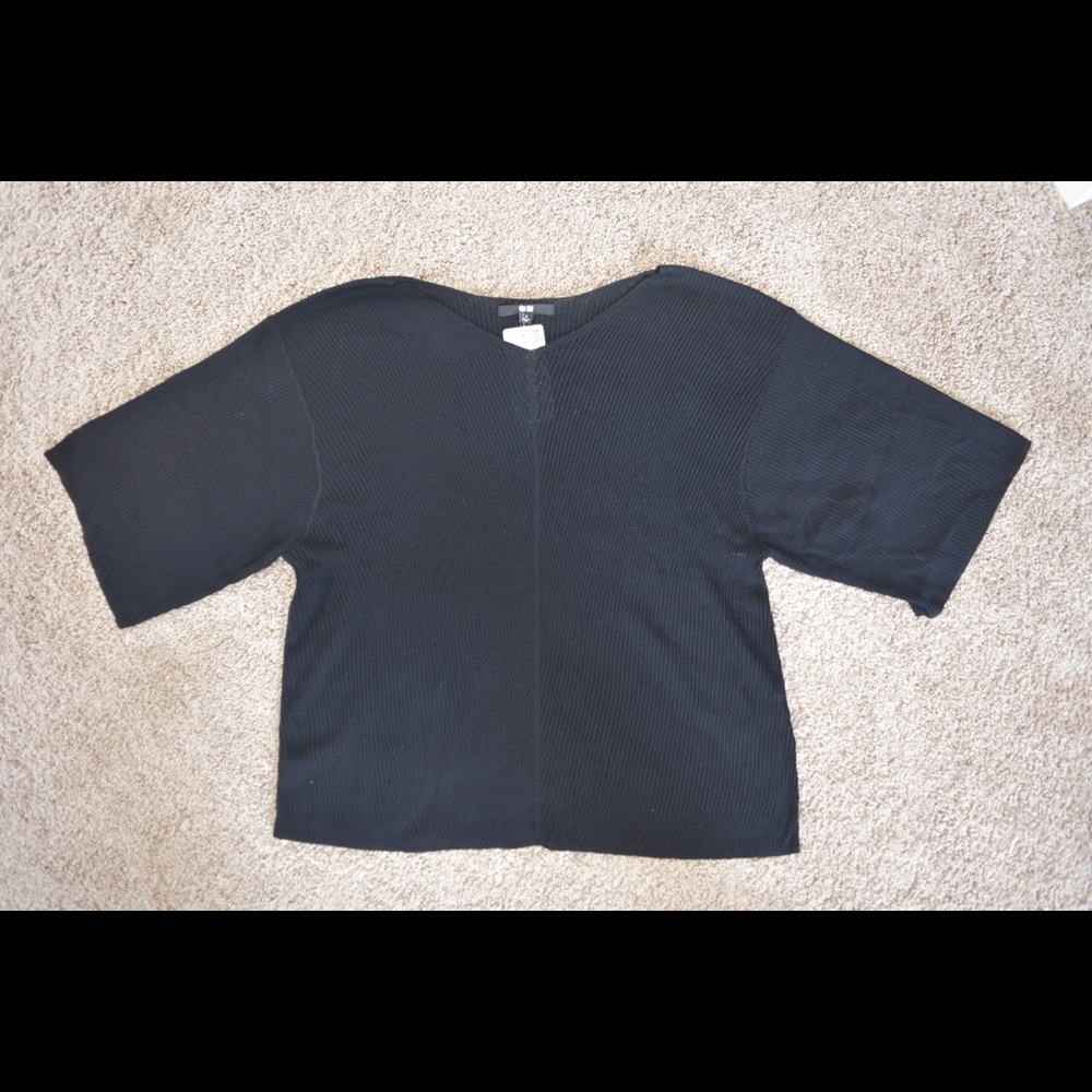 Black wide wool shirt